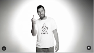 An AI-generated version of Adam Sandler appears in a celebrity-studded AI video rejecting Kanye West’s antisemitism. (Screenshot)